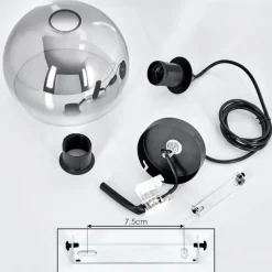 Suspension Verre Fumé-hofstein Suspension Acey Noir, 1 lumière