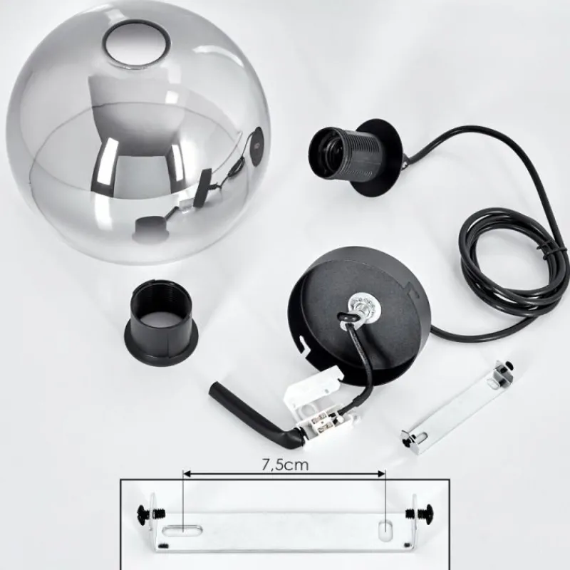 Suspension Verre Fumé-hofstein Suspension Acey Noir, 1 lumière