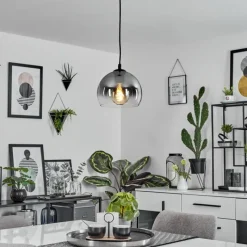 Suspension Verre Fumé-hofstein Suspension Acey Noir, 1 lumière