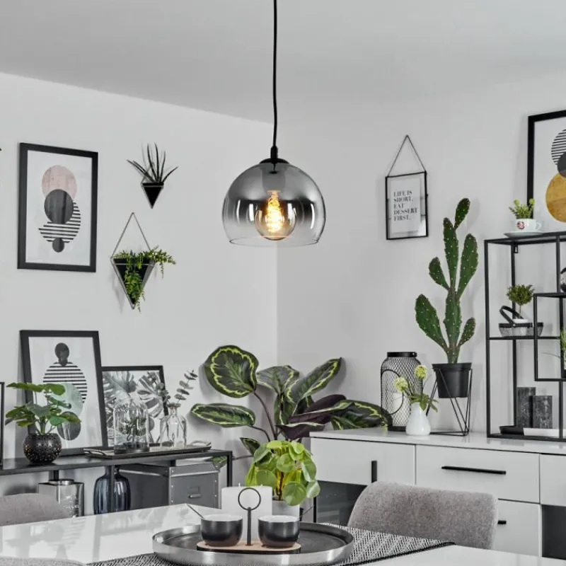 Suspension Verre Fumé-hofstein Suspension Acey Noir, 1 lumière