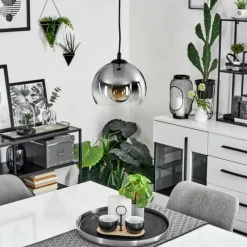 Suspension Verre Fumé-hofstein Suspension Acey Noir, 1 lumière