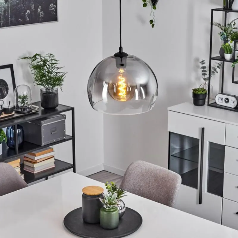 Suspension Verre Fumé-hofstein Suspension Acey Noir, 1 lumière