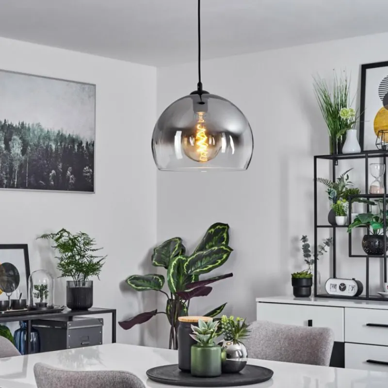 Suspension Verre Fumé-hofstein Suspension Acey Noir, 1 lumière