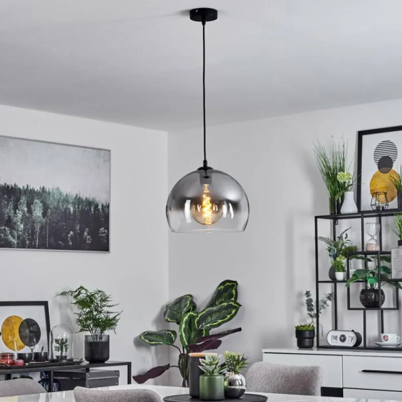 Suspension Verre Fumé-hofstein Suspension Acey Noir, 1 lumière