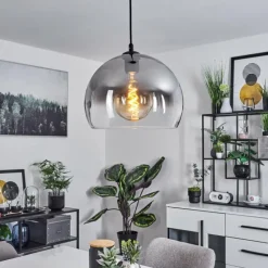 Suspension Verre Fumé-hofstein Suspension Acey Noir, 1 lumière