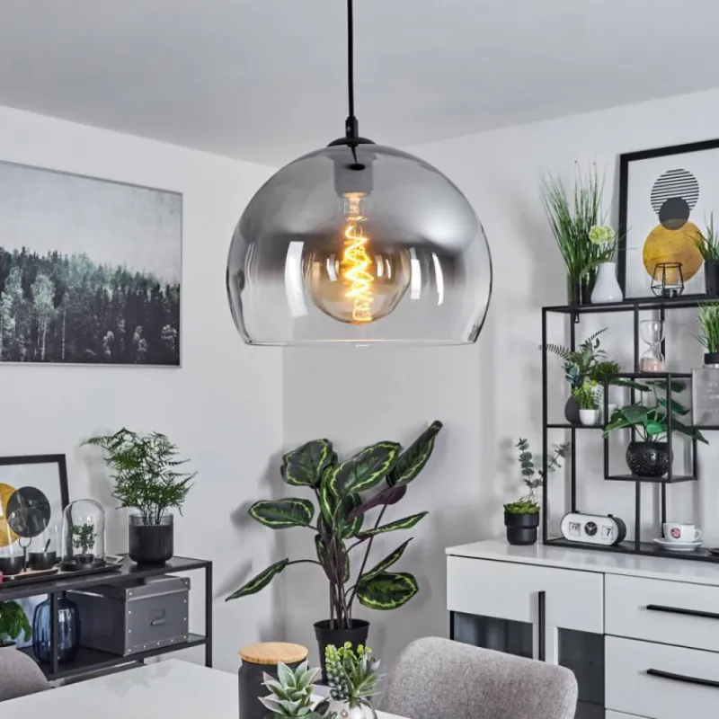 Suspension Verre Fumé-hofstein Suspension Acey Noir, 1 lumière