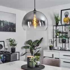 Suspension Verre Fumé-hofstein Suspension Acey Noir, 1 lumière