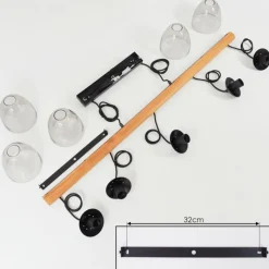 Luminaires Scandinaves-hofstein Suspension Afurada Écru, Noir, 5 lumières