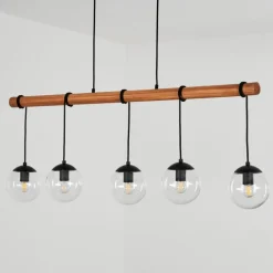 Luminaires Scandinaves-hofstein Suspension Afurada Écru, Noir, 5 lumières