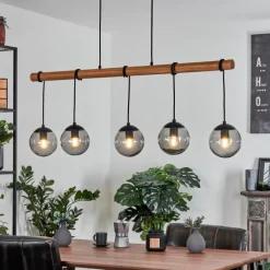 Suspension Verre Fumé-hofstein Suspension Afurada Écru, Noir, 5 lumières