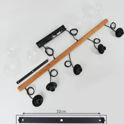 Luminaires Scandinaves-hofstein Suspension Afurada Écru, Noir, 5 lumières