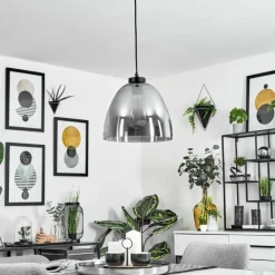 Suspension Verre Fumé-hofstein Suspension Aiguebelette Noir, 1 lumière