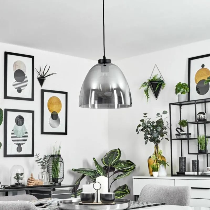 Suspension Verre Fumé-hofstein Suspension Aiguebelette Noir, 1 lumière