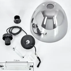 Suspension Verre Fumé-hofstein Suspension Aiguebelette Noir, 1 lumière