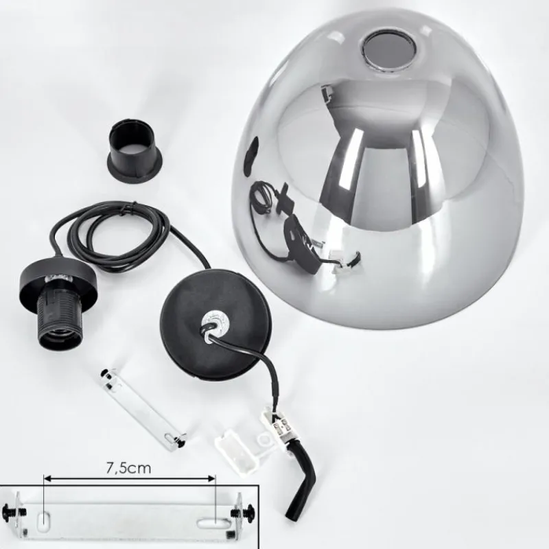 Suspension Verre Fumé-hofstein Suspension Aiguebelette Noir, 1 lumière