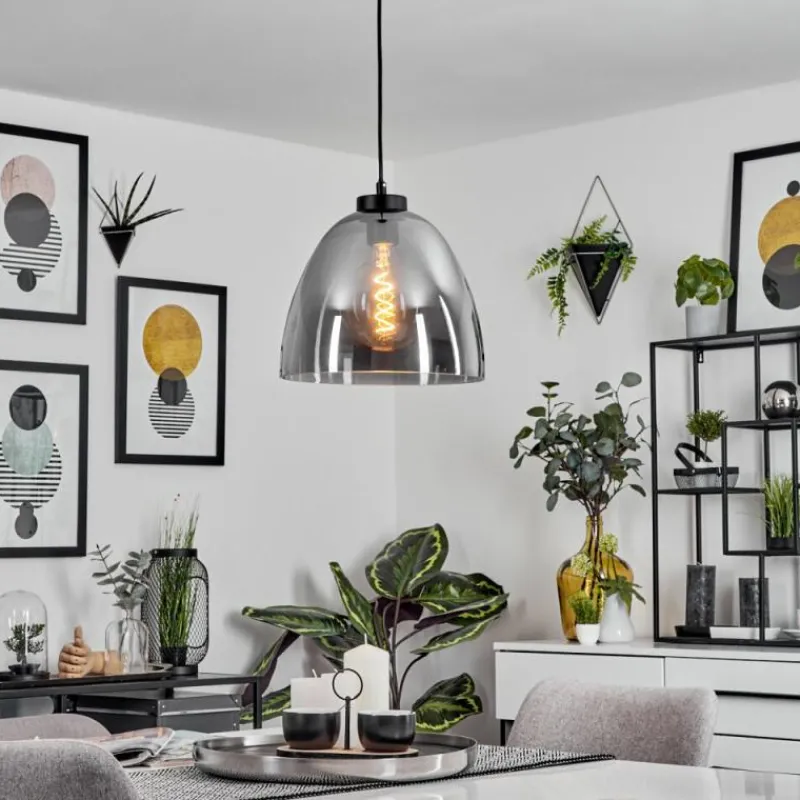 Suspension Verre Fumé-hofstein Suspension Aiguebelette Noir, 1 lumière