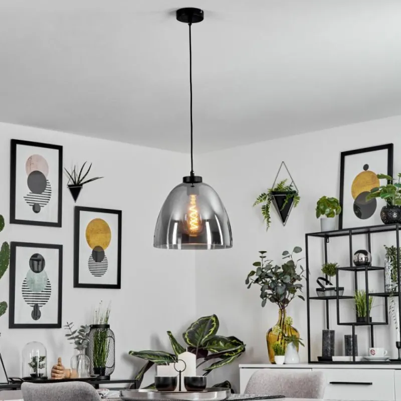 Suspension Verre Fumé-hofstein Suspension Aiguebelette Noir, 1 lumière