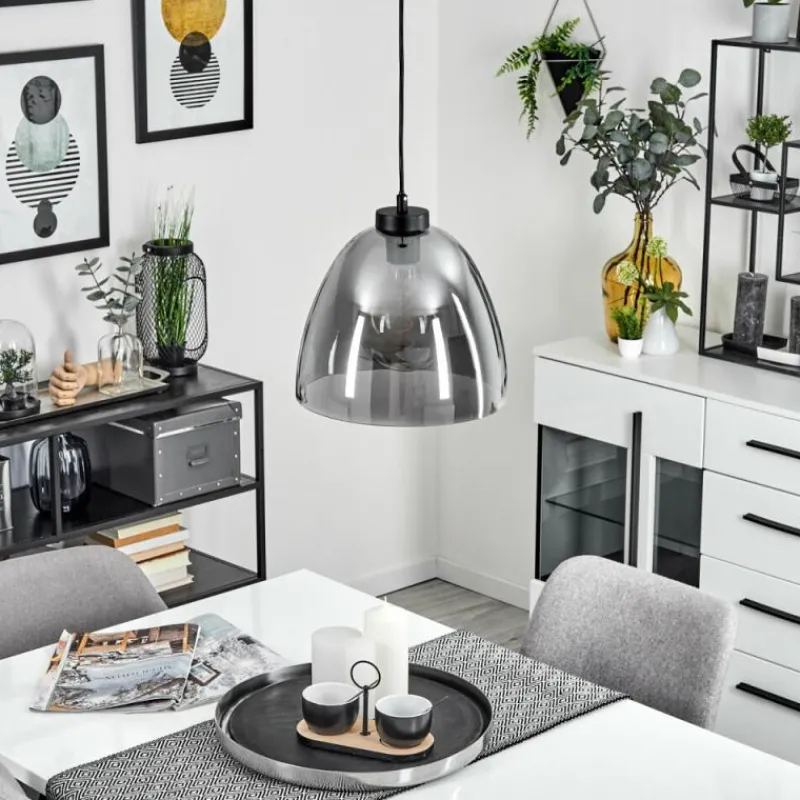 Suspension Verre Fumé-hofstein Suspension Aiguebelette Noir, 1 lumière