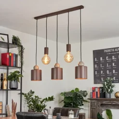 Lampes Vintages & Rétros-hofstein Suspension Alcafaz Moka, 5 lumières