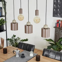Lampes Vintages & Rétros-hofstein Suspension Alcafaz Moka, 5 lumières