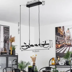 hofstein Suspension Alvarim LED Noir, 1 lumière