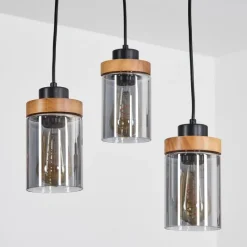 Suspension Verre Fumé-hofstein Suspension Amignon Noir, 3 lumières