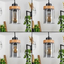 Suspension Verre Fumé-hofstein Suspension Amignon Noir, 1 lumière