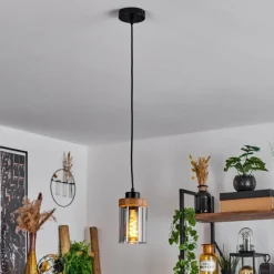 Suspension Verre Fumé-hofstein Suspension Amignon Noir, 1 lumière