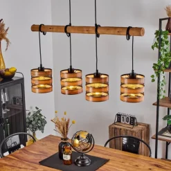 Style Boho-Chic-hofstein Suspension Anthe Écru, Noir, 4 lumières