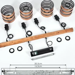 Style Boho-Chic-hofstein Suspension Anthe Écru, Noir, 4 lumières