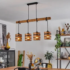 Style Boho-Chic-hofstein Suspension Anthe Écru, Noir, 4 lumières