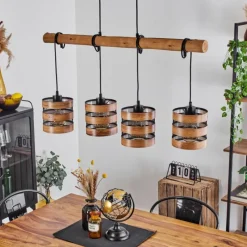 Style Boho-Chic-hofstein Suspension Anthe Écru, Noir, 4 lumières