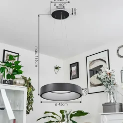 hofstein Suspension Areja LED Noir, Blanc, 1 lumière