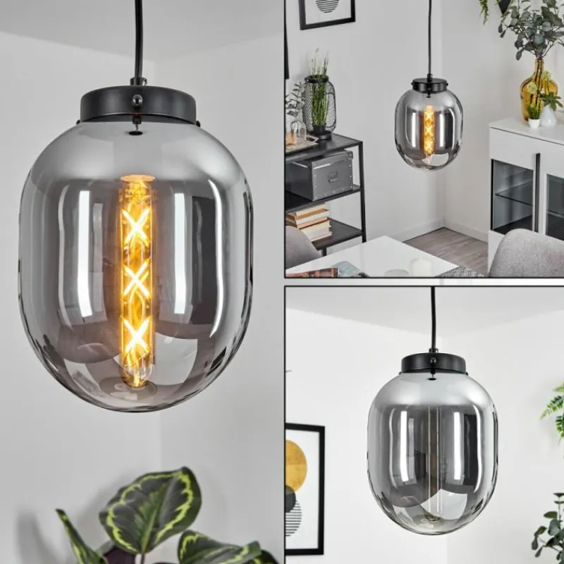 Suspension Verre Fumé-hofstein Suspension Arieux Noir, 1 lumière