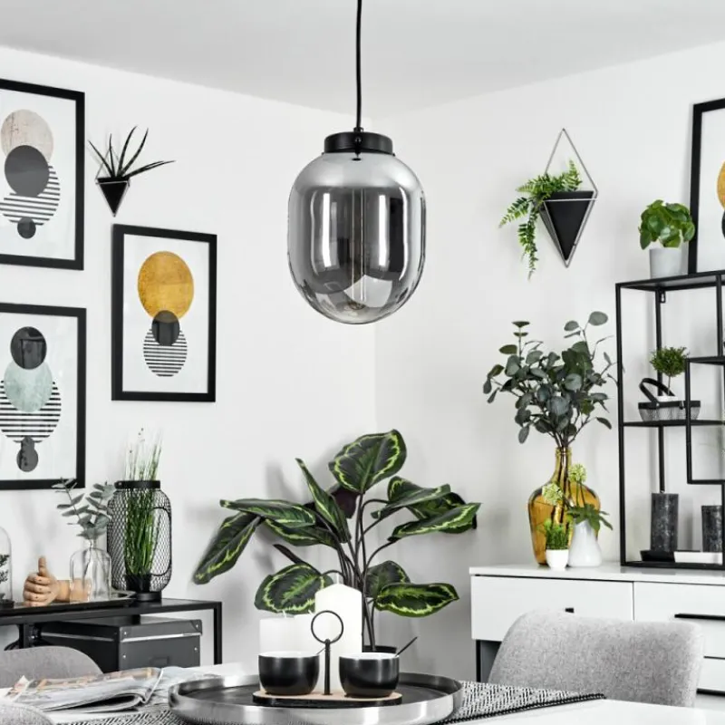 Suspension Verre Fumé-hofstein Suspension Arieux Noir, 1 lumière