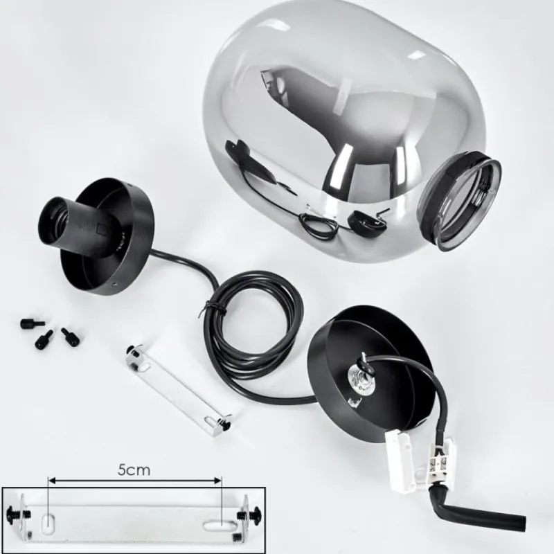 Suspension Verre Fumé-hofstein Suspension Arieux Noir, 1 lumière