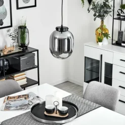 Suspension Verre Fumé-hofstein Suspension Arieux Noir, 1 lumière