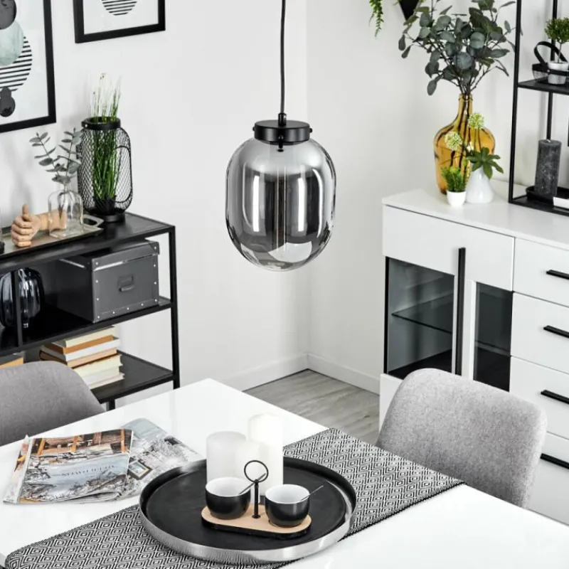 Suspension Verre Fumé-hofstein Suspension Arieux Noir, 1 lumière