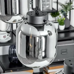 Suspension Verre Fumé-hofstein Suspension Arieux Noir, 6 lumières