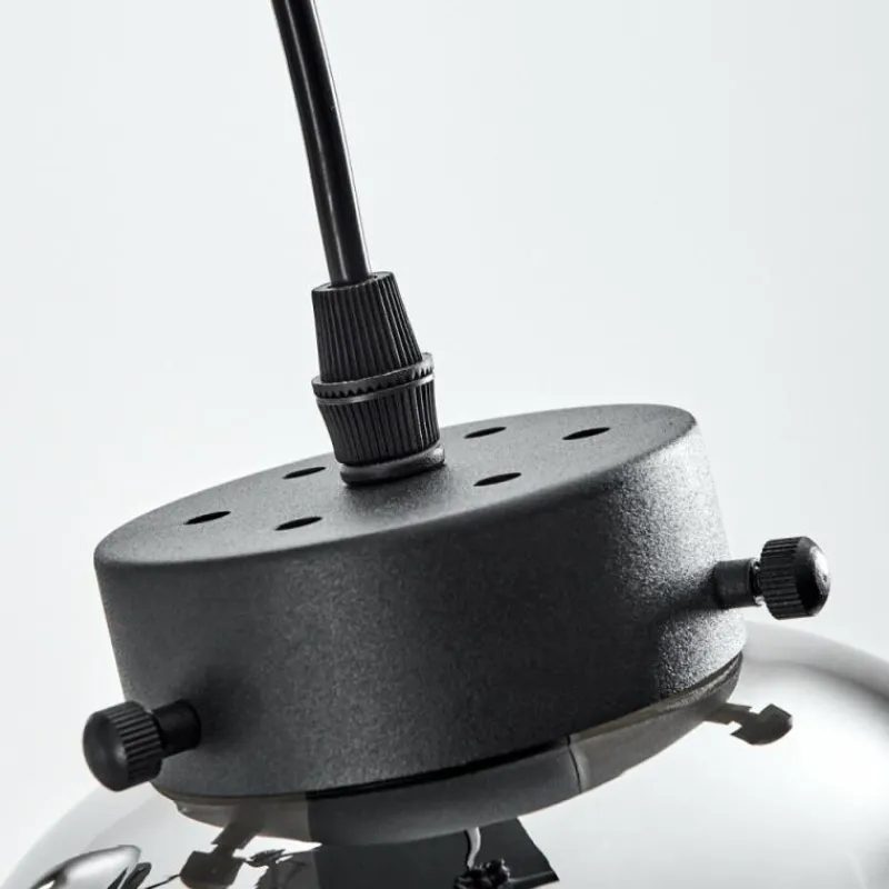 Suspension Verre Fumé-hofstein Suspension Arieux Noir, 6 lumières