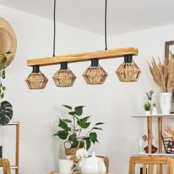 Style Boho-Chic-hofstein Suspension Auboncourt Écru, 4 lumières