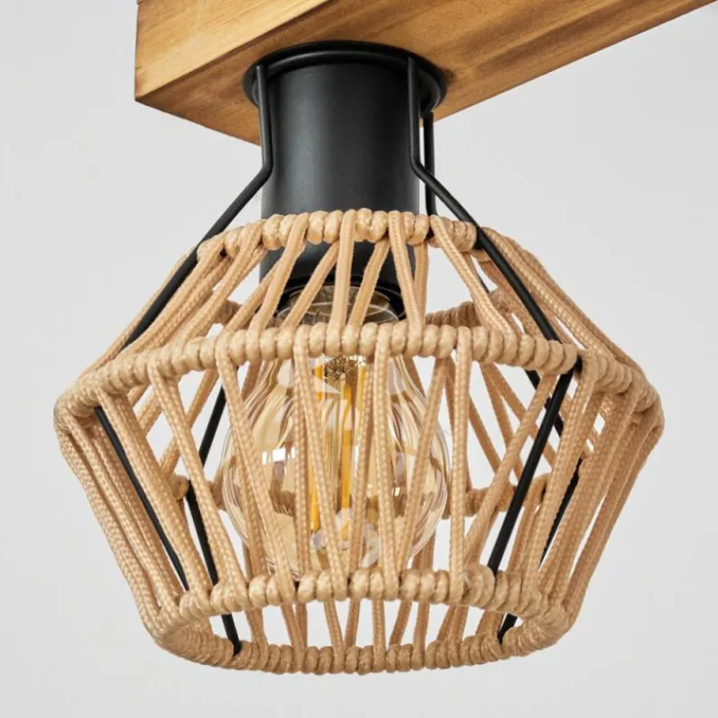 Style Boho-Chic-hofstein Suspension Auboncourt Écru, 4 lumières