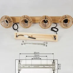 Style Boho-Chic-hofstein Suspension Auboncourt Écru, 4 lumières