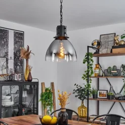 Suspension Verre Fumé-hofstein Suspension Aurouze Noir, 1 lumière