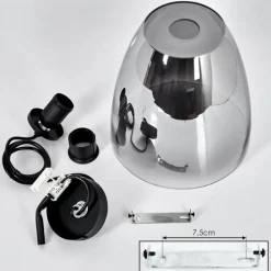 Suspension Verre Fumé-hofstein Suspension Autry Noir, 1 lumière