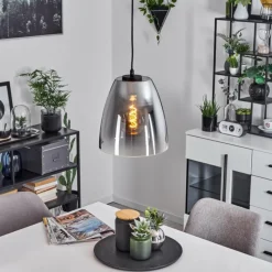 Suspension Verre Fumé-hofstein Suspension Autry Noir, 1 lumière