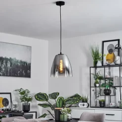 Suspension Verre Fumé-hofstein Suspension Autry Noir, 1 lumière