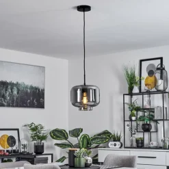 Suspension Verre Fumé-hofstein Suspension Banhos Noir, 1 lumière