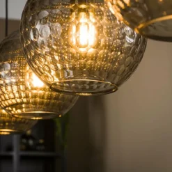 Suspension Verre Fumé-hofstein Suspension Barcarena Noir, 4 lumières