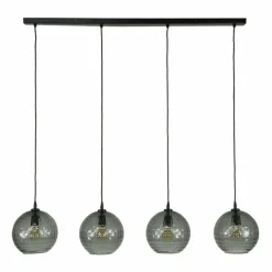 Suspension Verre Fumé-hofstein Suspension Barcarena Noir, 4 lumières
